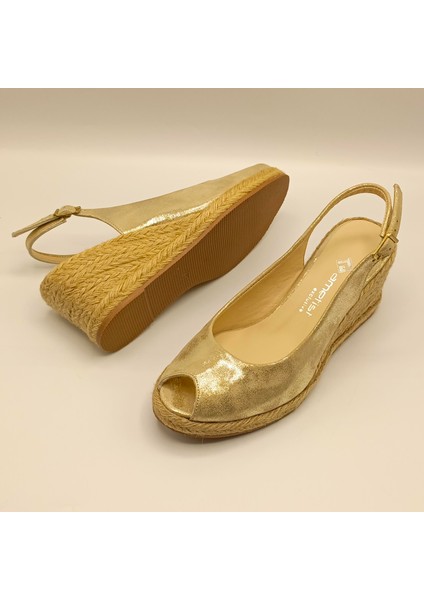 Terre Gold Deri Dolgu Topuk Sandalet indirimleri