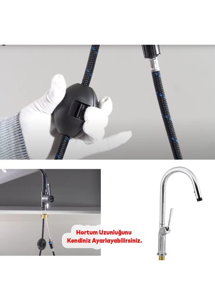 Kaliteli Lüks Spiral Hortumlu Çıkar Başlık Eyve Su Çeşme Banyo Lavabo Mutfak Bataryası 360° Musluk