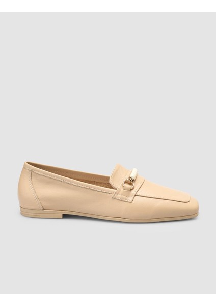 %100 Hakiki Deri Vizon Kadın Loafer