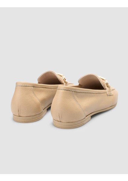 %100 Hakiki Deri Vizon Kadın Loafer