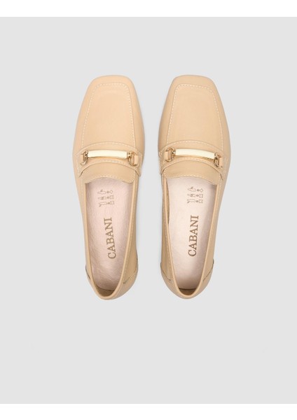 %100 Hakiki Deri Vizon Kadın Loafer