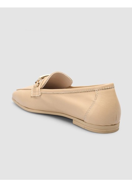 %100 Hakiki Deri Vizon Kadın Loafer