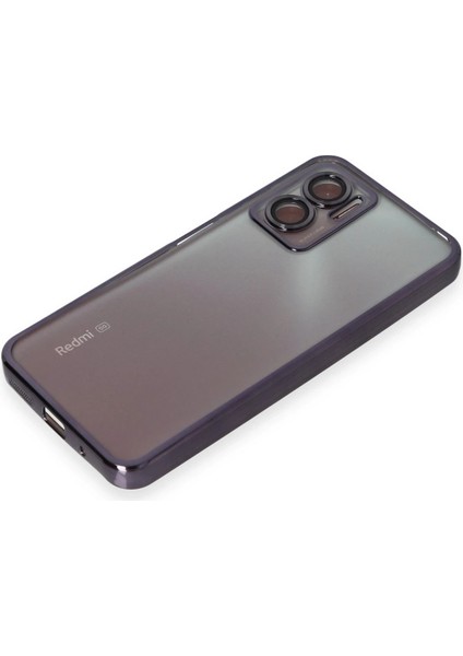 Xiaomi Redmi Note 11E Kılıf Razer Lensli Silikon - Mor Gnzrz