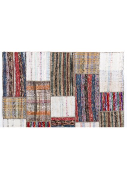 245 x 305 cm Dekoratif Eski El Dokuması Patchwork Kilim, Özel Seçenekler Mevcut, Peçvörk Halı