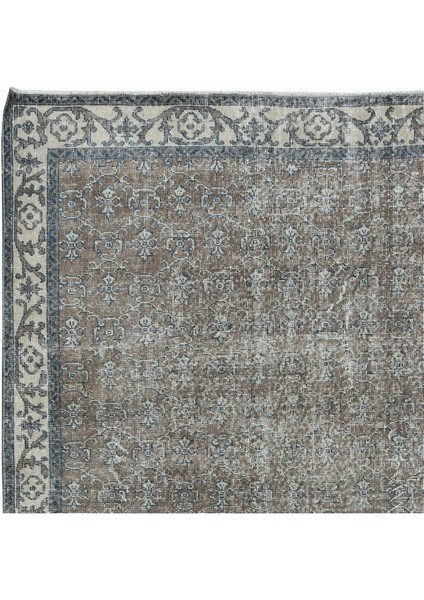 152 x 253 cm Eski El Yapımı Türk Işi Halı, El Dokuma Kahverengi Halı fırsatları