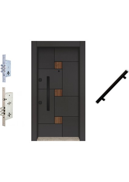 Laminoks Seri Çift Renk Çelik Kapı BY-1612 Sağ Açılım