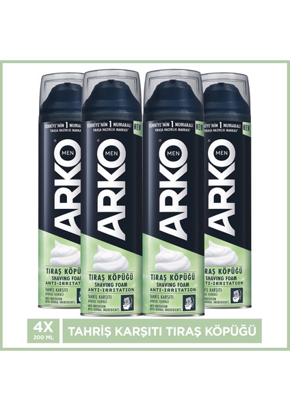 Men Anti-Irritation Tahriş Karşıtı Erkek Tıraş Köpüğü 4X200 ml