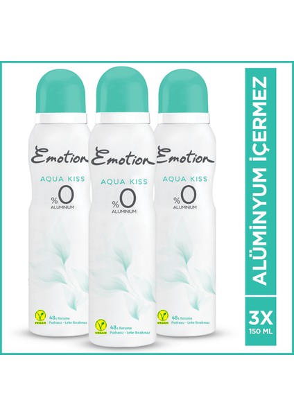 Aqua Kiss 3'lü Kadın Deodorant (3 x 150 ml)