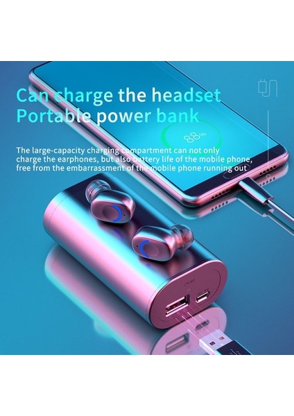 A20 Bluetooth Kulaklık Açık Spor Kablosuz Kulaklık 5.2 Şarj Kutusu ile Güç Ekran Dokunmatik Kontrol Kulaklık Kulakiçi (Yurt Dışından)
