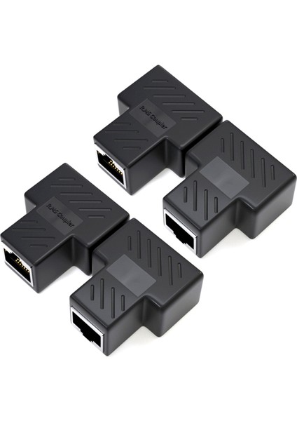 4pcs RJ45 Ethernet Splitter Konektörü Eşzamanlı Internet Erişimi Için 1 Ila 2 Splitter Adaptörü (Yurt Dışından)