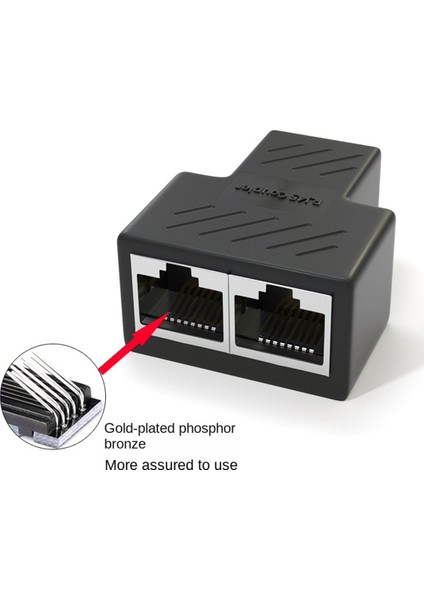 4pcs RJ45 Ethernet Splitter Konektörü Eşzamanlı Internet Erişimi Için 1 Ila 2 Splitter Adaptörü (Yurt Dışından)