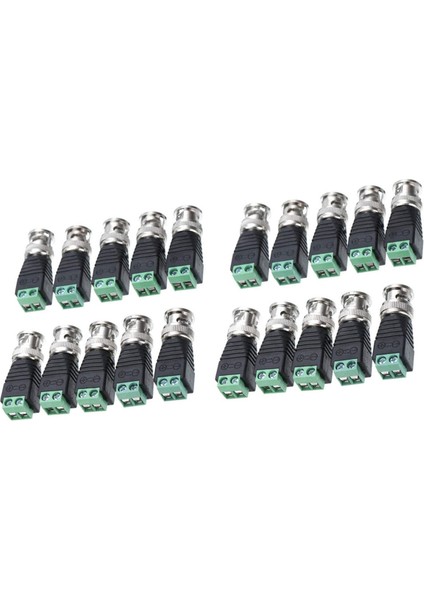 Bnc Erkek Balun Konnektörü 20 Adet Koaksiyel Cat5 - Bnc Erkek Konnektörü Cctv Gözetim Video Kameraları Için Bnc Erkek Konnektörü (Yurt Dışından)