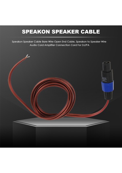 Speakon Hoparlör Kablosu Tel Açık Uçlu Kablo, Speakon'dan Hoparlör Kablosuna Ses Kablosu Amplifikatör Bağlantı Kablosu Dj/pa Için (Yurt Dışından) fırsatları
