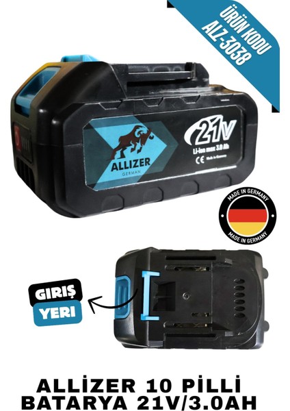 Allizer 10 Pilli Batarya 21V/3.0AH