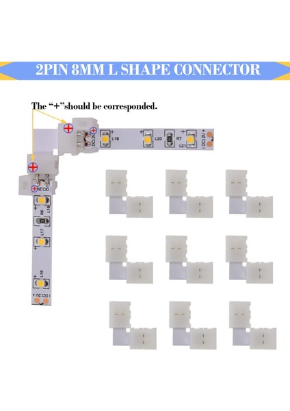 2 Pin LED Konnektör Kiti, Lehimsiz Konnektörler, 8mm 2pin 2835 LED Şerit Için 2 Yollu Dc Jack Splitter (Yurt Dışından) fiyatları