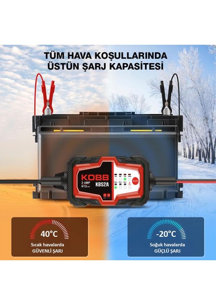 KBS2A 6V/12V 60AH Akıllı Akü Şarj ve Akü Bakım / Desülfatör