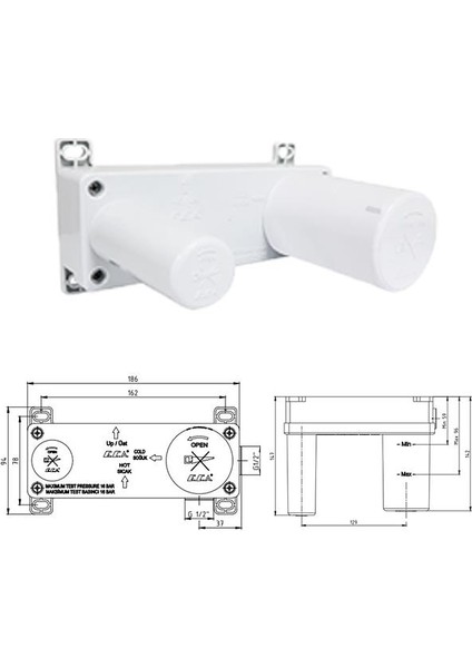 Tiera Ankastre Lavabo Bataryası Mat Siyah Set (102167605C1-K+102166601C1)