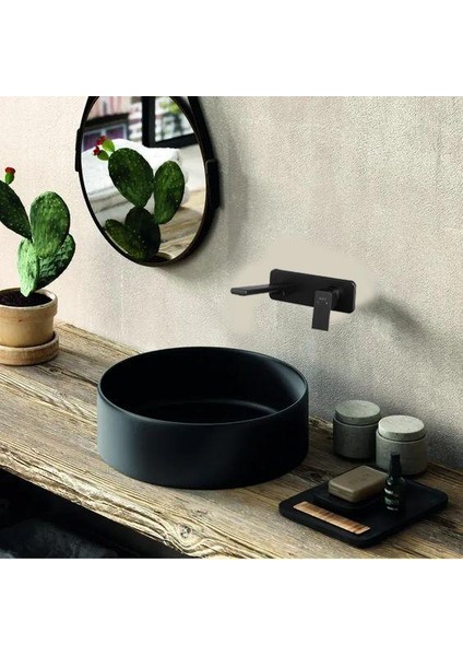 Tiera Ankastre Lavabo Bataryası Mat Siyah Set (102167605C1-K+102166601C1)