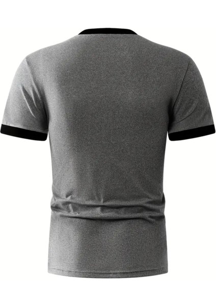 Lima Slim Fit Likralı Esnek Omuz ve Kol Şeritli Erkek Tshirt indirimleri