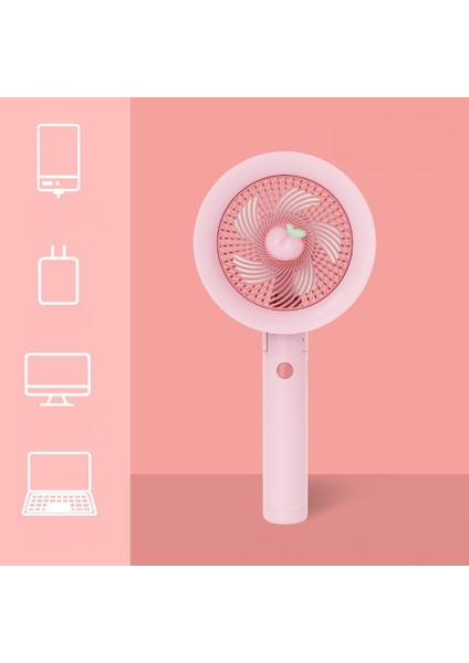 Meyve Figürlü 3 Kademeli Sessiz Mini Taşınabilir Fan Şarjlı Type-C Girişli, Taşınabilir Masaüstü Fan