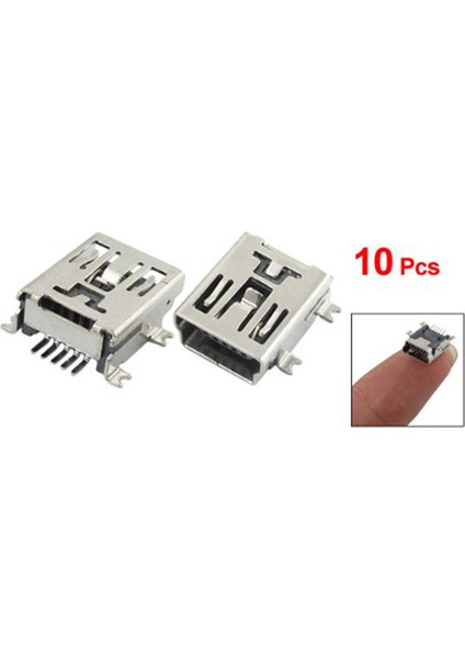 Sodıal(R) 10 x Mini USB 5 Pin Soket Dişi Lehim Fiş Adaptör Konnektörü (Yurt Dışından)