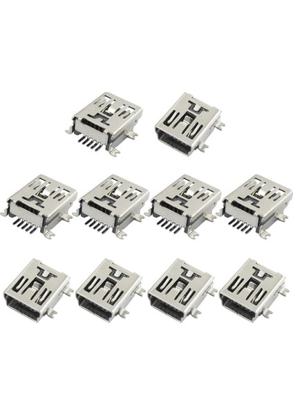 Sodıal(R) 10 x Mini USB 5 Pin Soket Dişi Lehim Fiş Adaptör Konnektörü (Yurt Dışından)