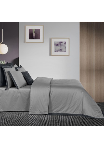 Layana King Size (Battal Boy) %100 Pamuk Saten "500 Tc" Nevresim Takımı Gri modelleri