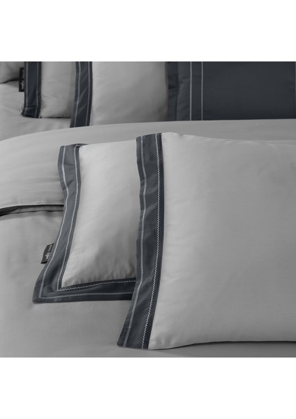 Layana King Size (Battal Boy) %100 Pamuk Saten "500 Tc" Nevresim Takımı Gri indirimleri