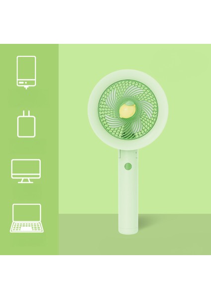 Meyve Figürlü 3 Kademeli Sessiz Mini Taşınabilir Fan Şarjlı Type-C Girişli, Taşınabilir Masaüstü Fan
