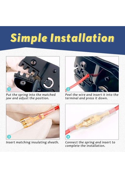 720 Parça 2.8 / 4.8 / 6.3mm Erkek ve Dişi Hızlı Sıkma Terminal Blokları Yalıtım Kılıflı Kombinasyon Kiti (Yurt Dışından) modelleri