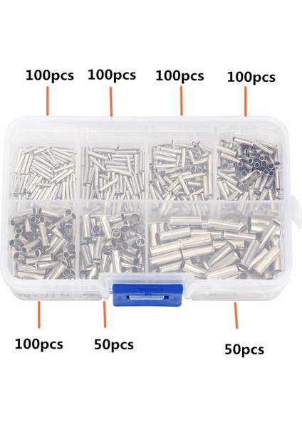 600 Adet 0.5mm2-6mm2 22-10 Awg Yalıtımsız Tel Konektörü Yüksük Elektrik Kablo Terminali Bakır Kalaylı (Yurt Dışından) fiyatları