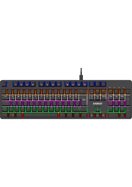 Everest KB-MK1 Lumos Siyah USB Rainbow Aydınlatmalı Red Switch Full Anti-Ghosting Mekanik Gaming Oyuncu Klavye modelleri