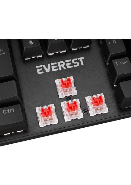 Everest KB-MK1 Lumos Siyah USB Rainbow Aydınlatmalı Red Switch Full Anti-Ghosting Mekanik Gaming Oyuncu Klavye indirimleri