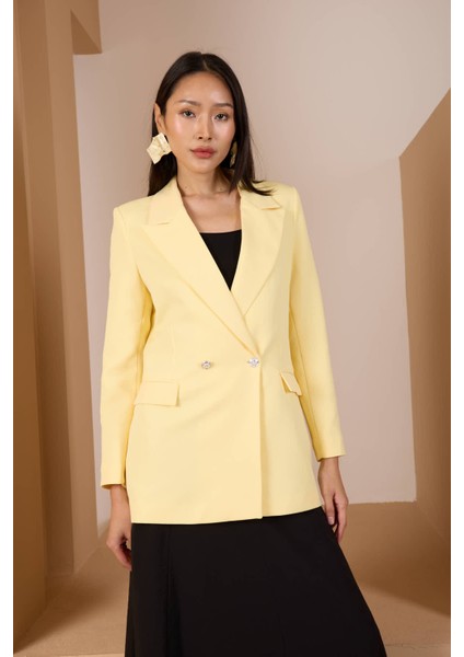 Sarı Oversize Dokuma Blazer Ceket fiyatları