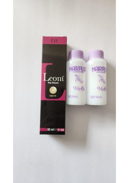 Saç Boyası 60 ml Yoğun Küllü Kumral 7.11+2 Adet Oksidan 60 ml