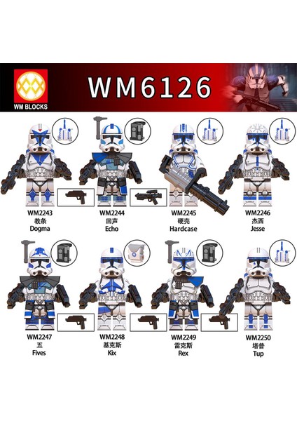 Tek Satış Yıldız Savaşı Figürleri Yapı Taşları Imperial Stormtrooper Dogma Echo Jesse Rex Tup Çocuk Boys Için Tuğlalar Hediye Oyuncaklar WM6126 (Yurt Dışından)