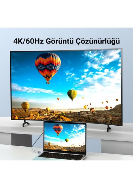 USB 3.1 Type-C Pd 100W 5A 10GBPS 4K 60Hz Destekli Kablo 1 Metre