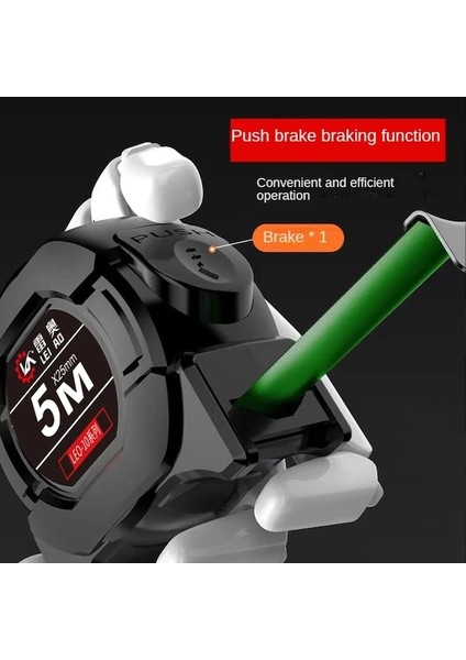 La Siyah 10M25MM-KENDINDEN Kilitlemeli Çelik Mezura Siyah Floresan Bant 5m Yüksek Hassasiyetli Kalınlaştırılmış Aşınmaya Dayanıklı Düşmeye Dayanıklı Ölçüm Bandı (Yurt Dışından) fırsatları