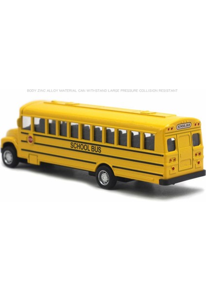 1:43 Alaşım Klasik Okul Otobüsü Model Araba 14 cm Sarı Çocuk Geri Çekin Araba Oyuncak Dekorasyon (Yurt Dışından)