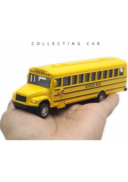 1:43 Alaşım Klasik Okul Otobüsü Model Araba 14 cm Sarı Çocuk Geri Çekin Araba Oyuncak Dekorasyon (Yurt Dışından) modelleri