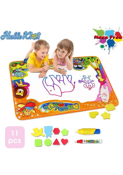 Hellokimi Su Çizim Matı Doodle Mat Yazma Boyama Paspaslar Kurulu 4 Sihirli Kalemler Eğitici Oyuncak Büyük Boy 90X60CM Çocuklar Için Eğitici Oyuncaklar (Yurt Dışından)