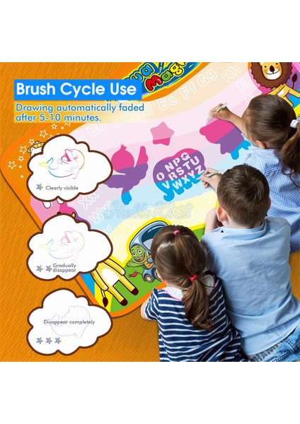 Hellokimi Su Çizim Matı Doodle Mat Yazma Boyama Paspaslar Kurulu 4 Sihirli Kalemler Eğitici Oyuncak Büyük Boy 90X60CM Çocuklar Için Eğitici Oyuncaklar (Yurt Dışından) fırsatları