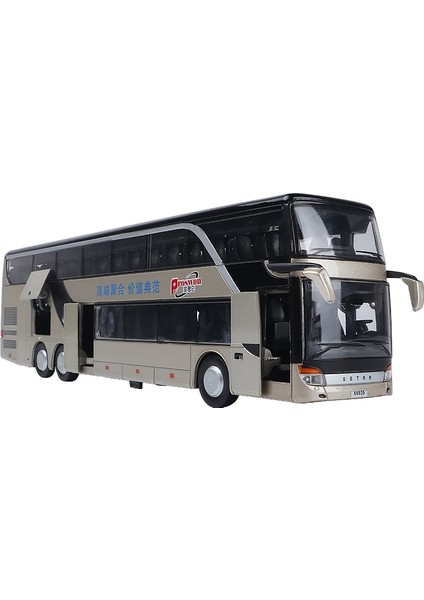 2021 Yeni Satış Yüksek Kalite 1:32 Alaşım + Abs Geri Çekin Otobüs Modeli Yüksek Taklit Çift Gezi Otobüsü Flaş LED Oyuncak Araç (Yurt Dışından) fırsatları