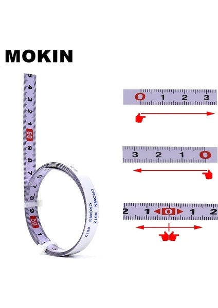 5 M-Orta Gönye Parça Mezura Metrik Kendinden Yapışkanlı Gönye Testere Ölçeği Çelik Cetvel Yönlendirici Masa Testere T Parça Ağaç Işleme Aletleri (Yurt Dışından)