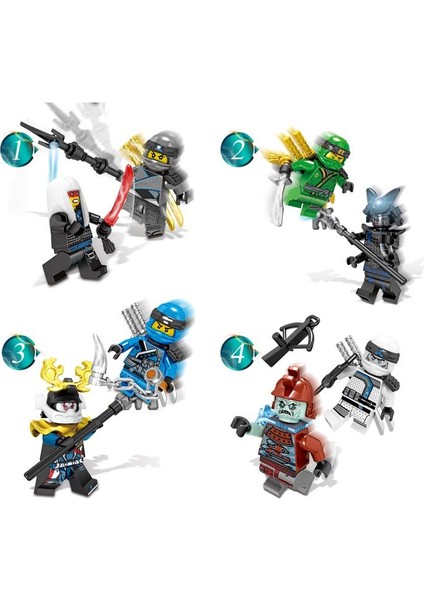 24 Adet DG1002 Legoıngly Ninjagoes Setleri Nınja Savaşçı Buz Imparatoru Kahramanlar Aksiyon Figürleri Kai Jay Cole Zane Nya Lloyd Minifig Oyuncaklar (Yurt Dışından)
