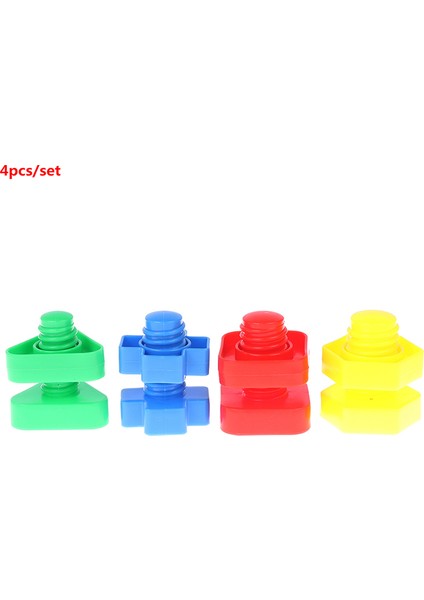 4 Adet Vida Yapı Plastik Ekleme Somun Şekli Oyuncaklar Çocuklar Için Eğitici Oyuncaklar (Yurt Dışından)