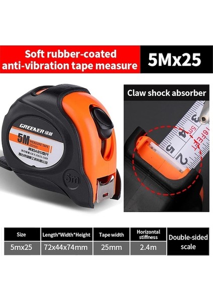 Tip 45071-GREENE 3 M 5 M 10 M Taşınabilir Mezura Ev Abs Ölçüm Cetveli Paslanmaz Çelik Kalınlaşmış Metal Mesafe Ölçme Aletleri (Yurt Dışından) indirimleri