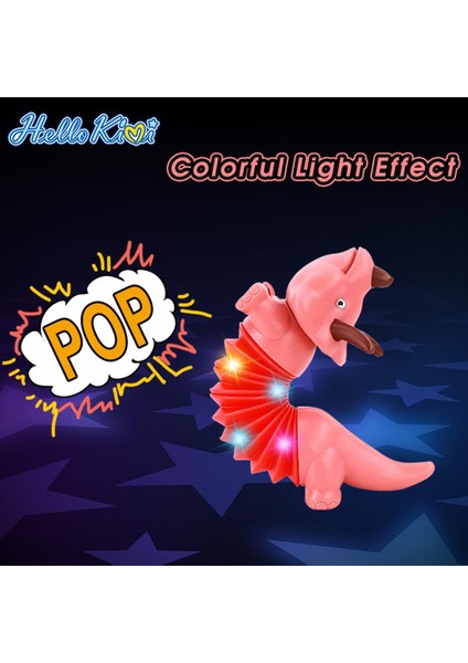 Hellokimi Pop Tüp Fidget Dinozor Oyuncakları Fidget Duyusal Tüpler Yeni Pop Tüpler Pop It Borular Çocuklar Çocuklar Için Işık Efektli Oyuncaklar (Yurt Dışından)