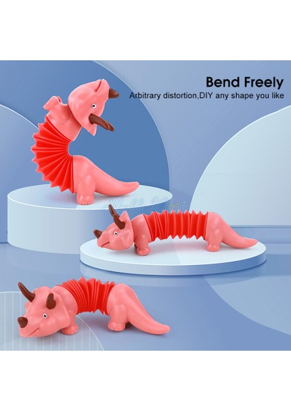 Hellokimi Pop Tüp Fidget Dinozor Oyuncakları Fidget Duyusal Tüpler Yeni Pop Tüpler Pop It Borular Çocuklar Çocuklar Için Işık Efektli Oyuncaklar (Yurt Dışından)