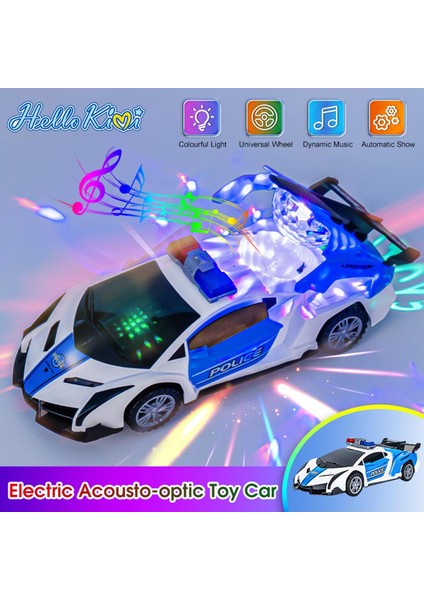 Hellokimi Elektrikli Oyuncak Araba 360° Dönen Polis Arabası LED Işıklı Müzik Dans Deformasyon Dönen Araba Otomatik Kaldırma Kapısı Evrensel Polis Arabaları Eğitici Oyuncak Çocuklar Için Hediyeler (Yurt Dışından)